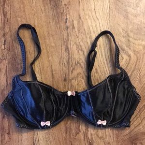VS Black and light pink Demi bra 36B